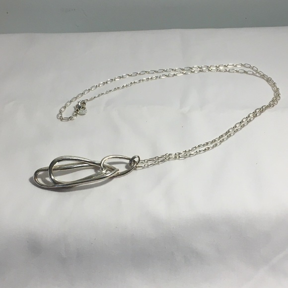 Stella & Dot Silvertone 3 Hoop Necklace - Picture 5 of 5